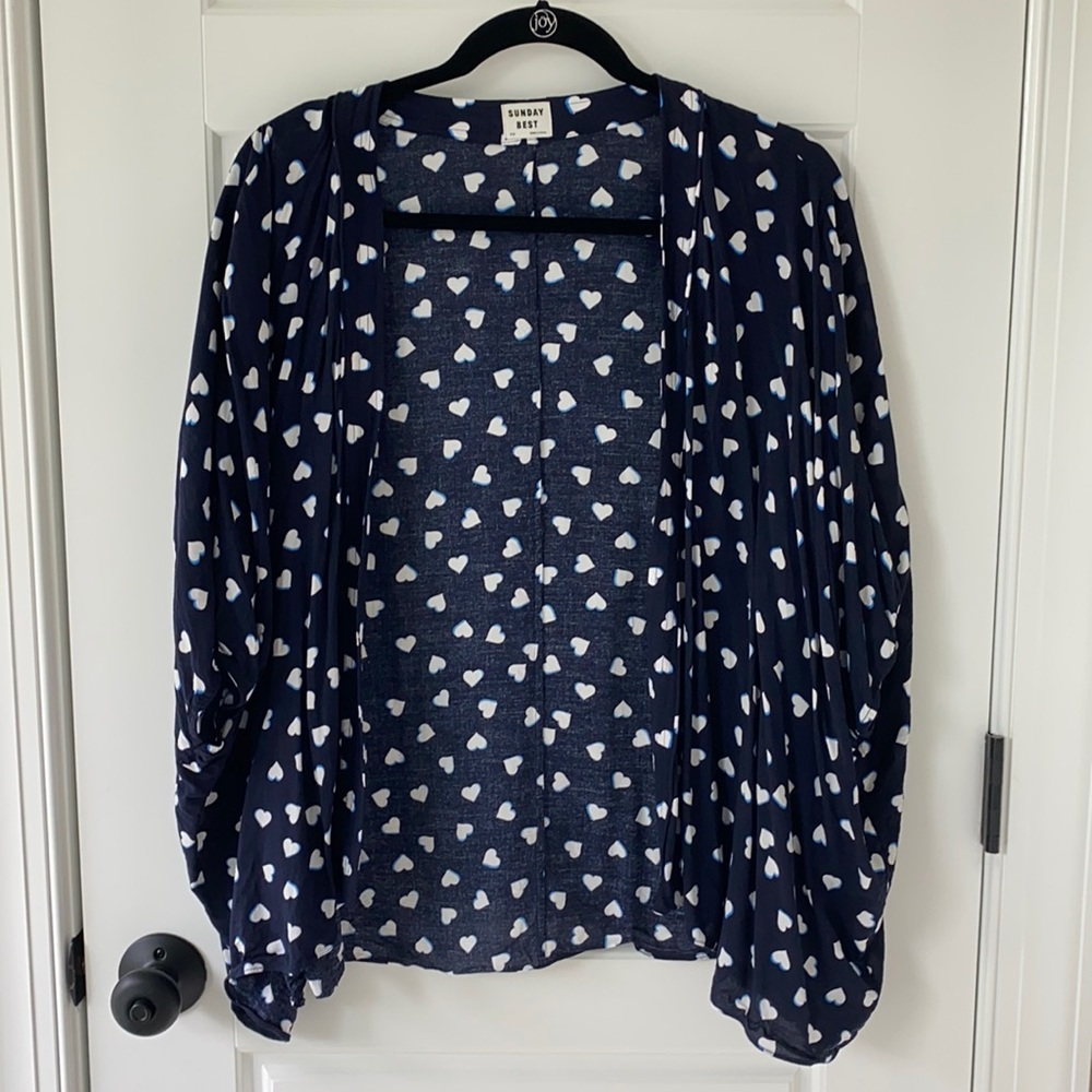 Cosmina Kimono by Sunday Best - Blue, Hearts